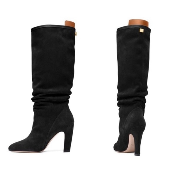 Stuart Weitzman Shoes - Stuart Weitzman Charlie Suede Knee High Heeled Boot Black 6